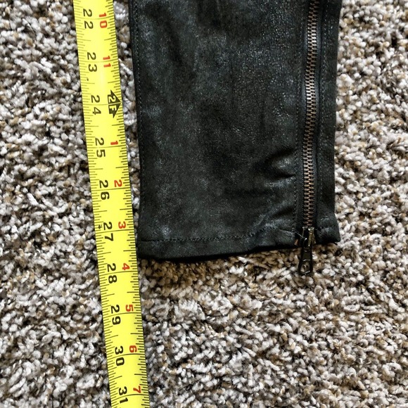 Rag & Bone Lamb Leather Jeans 26 Black Suede Zipper Pockets & Ankles Skinny - Picture 8 of 13